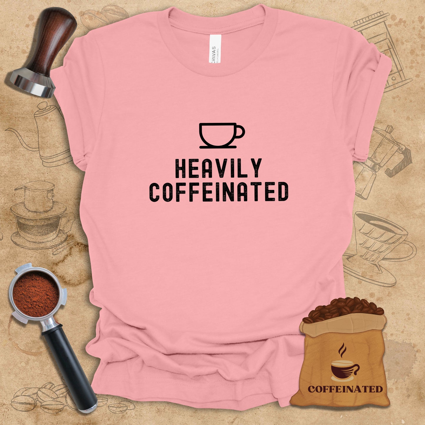 Heavily Coffeinated (Black) Tee