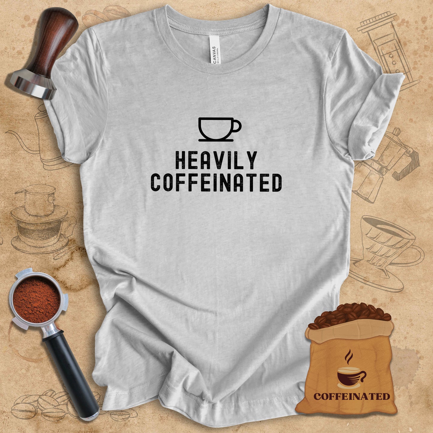 Heavily Coffeinated (Black) Tee