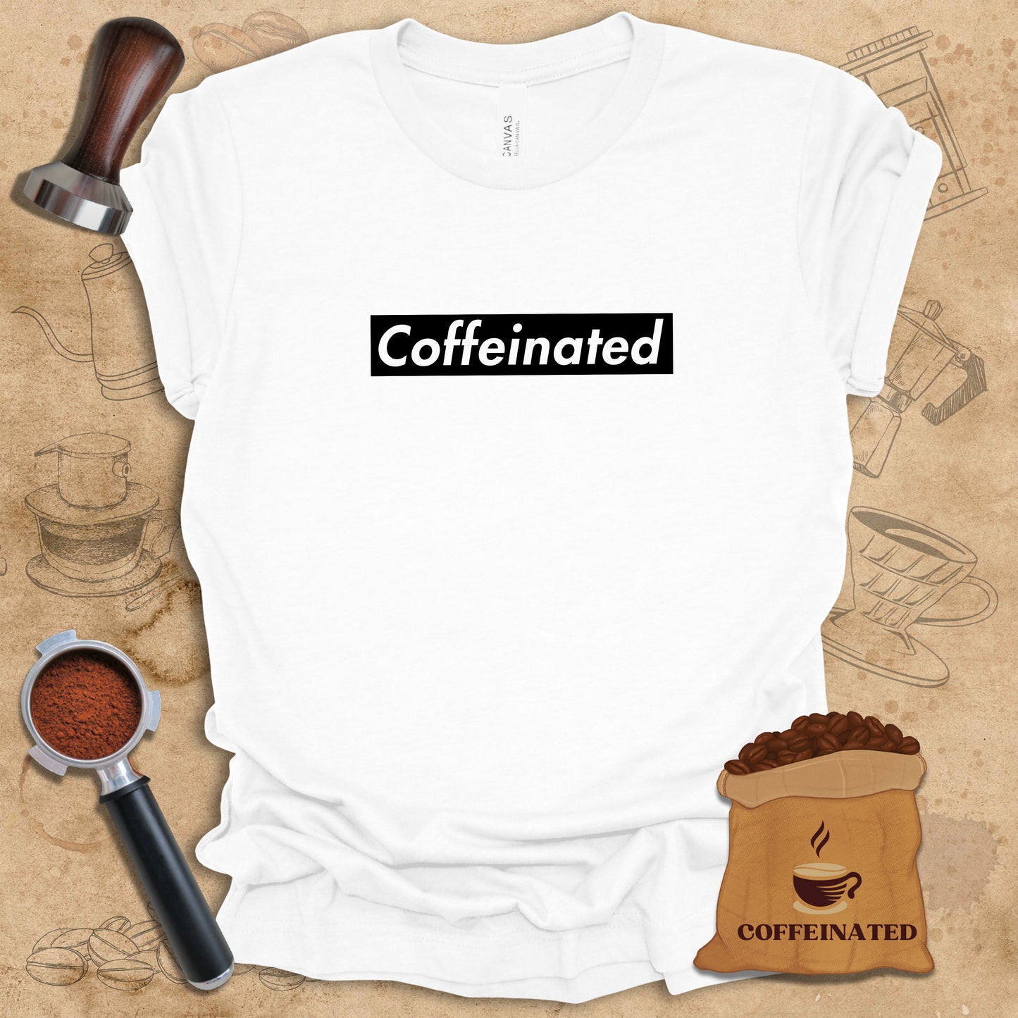 Coffeinated - Black Logo Tee