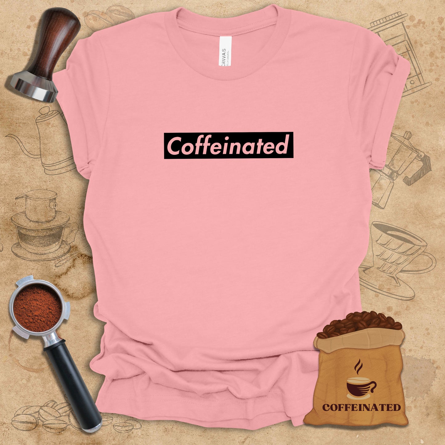 Coffeinated - Black Logo Tee