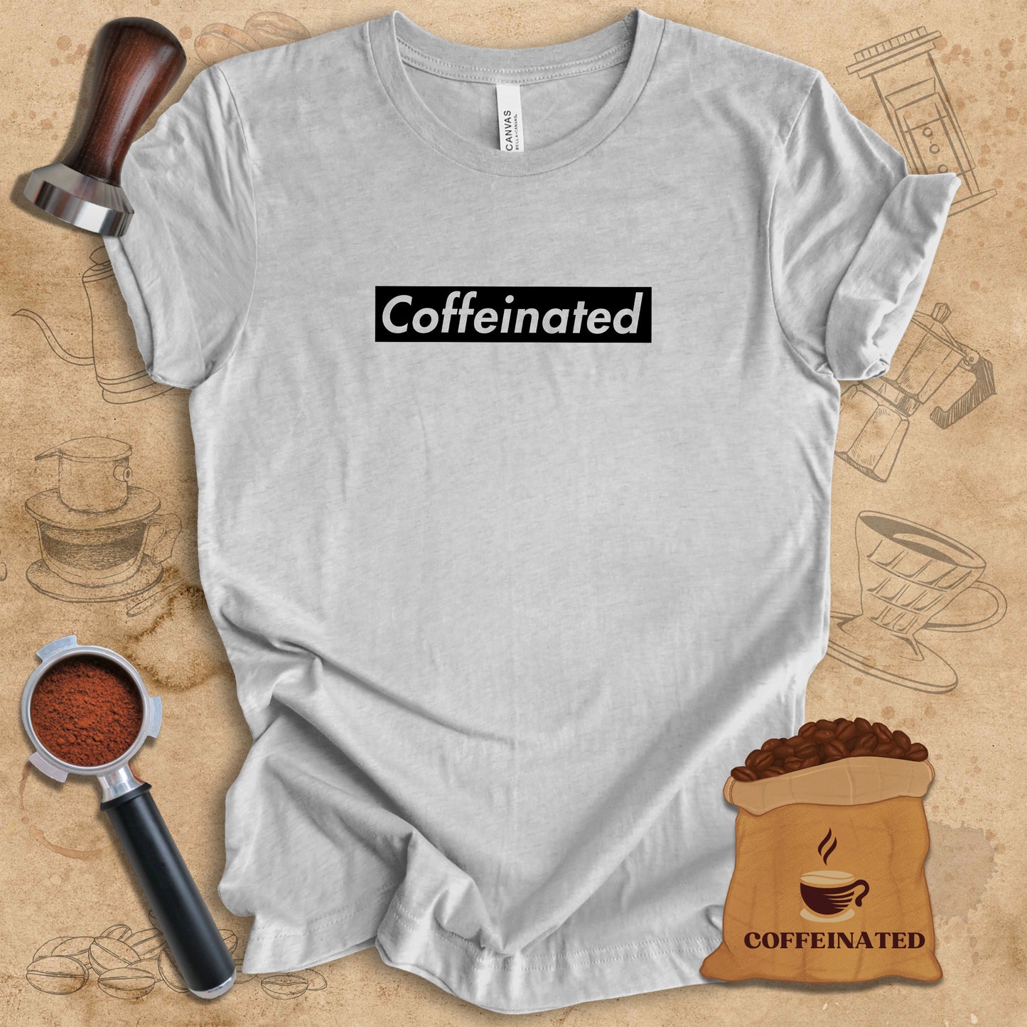 Coffeinated - Black Logo Tee