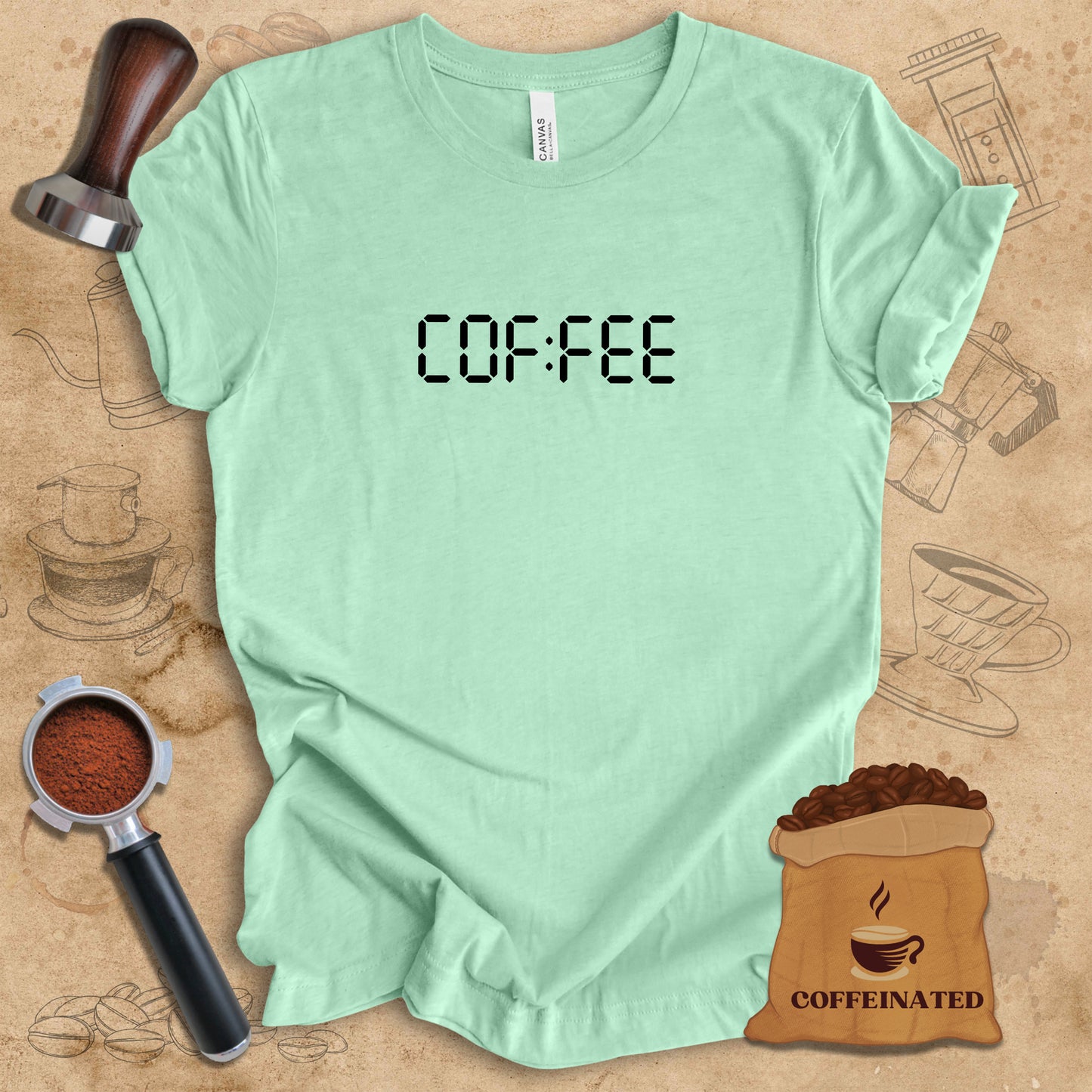 Coffee - Digital Clock Tee