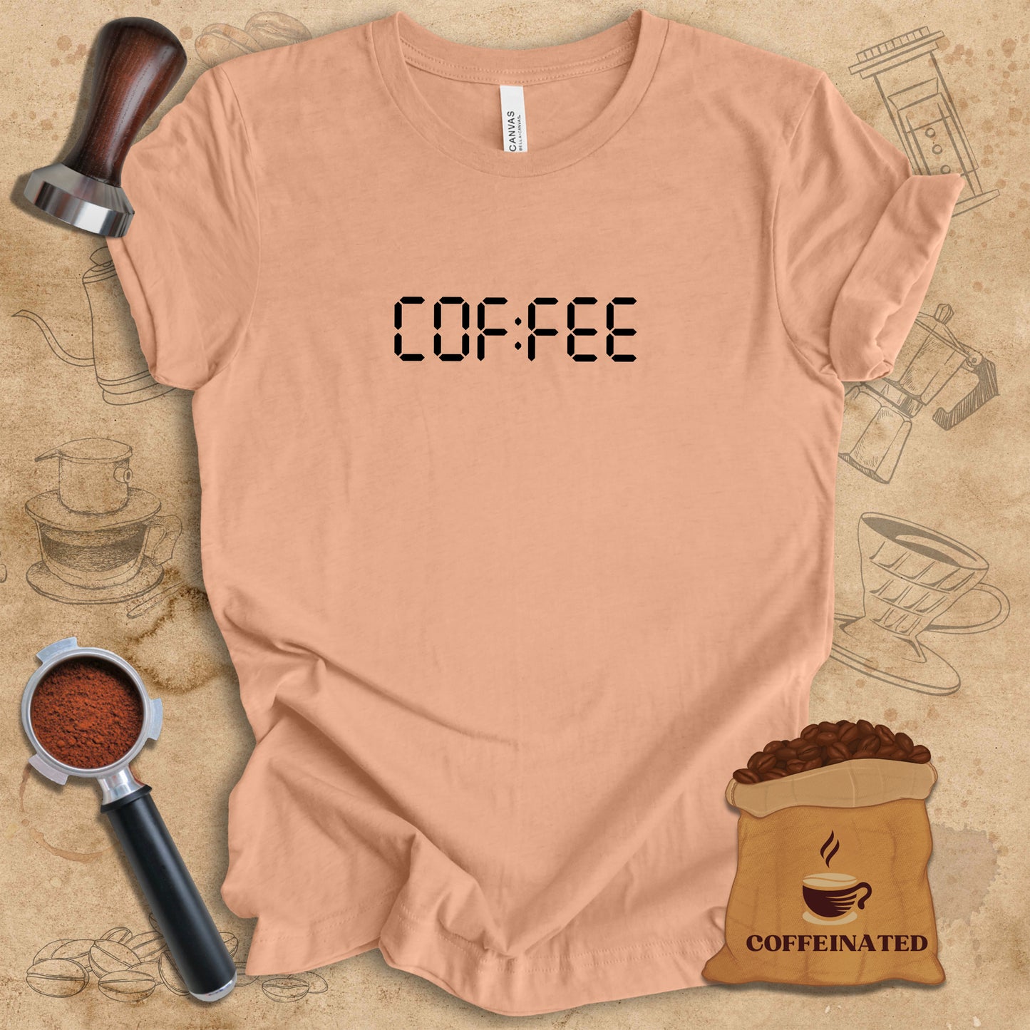 Coffee - Digital Clock Tee