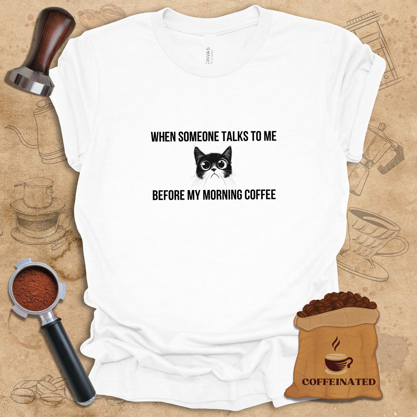 Cat Morning Coffee Tee