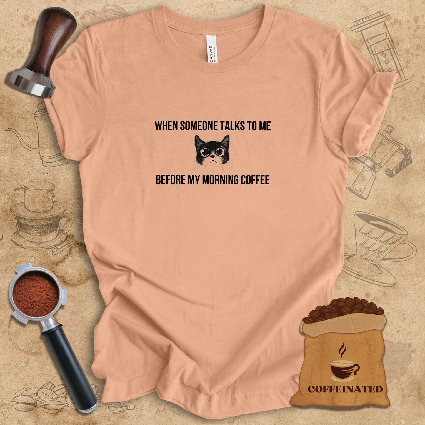 Cat Morning Coffee Tee